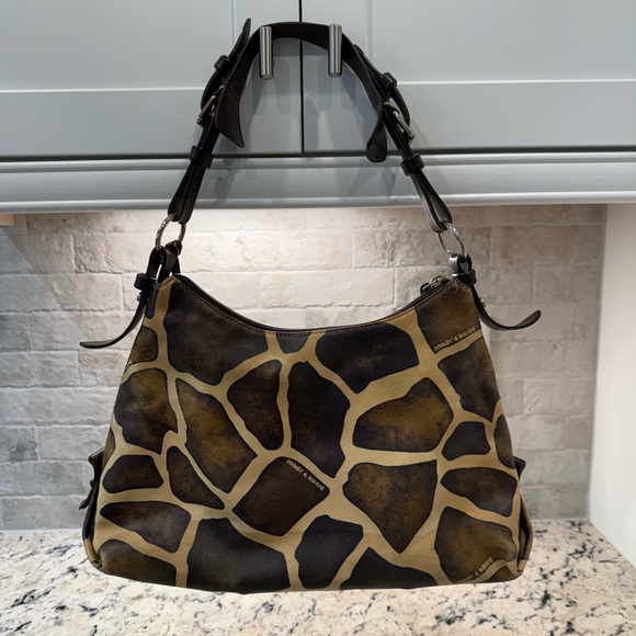 Dooney & Bourke GUC Vintage Giraffe Print Hobo Bag w/Dusty - Picture 2 of 8